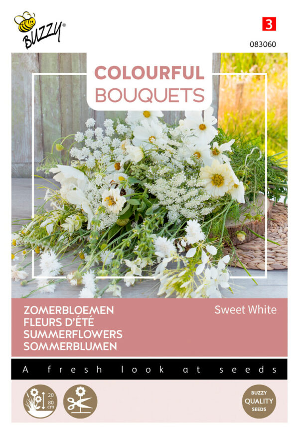 Buzzy Colourful Bouquets  Sweet White